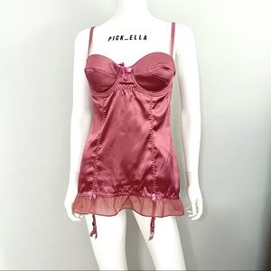 36C Vs Victoria’s Secret Sexy Little Things Ruffled Satin Garter MerryWidow Slip